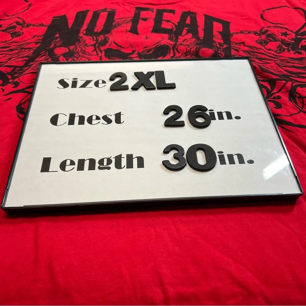 No Fear Skull Graphic Tee XXL Red Biker Streetwear Y2K Shirt - Picture 7 of 7